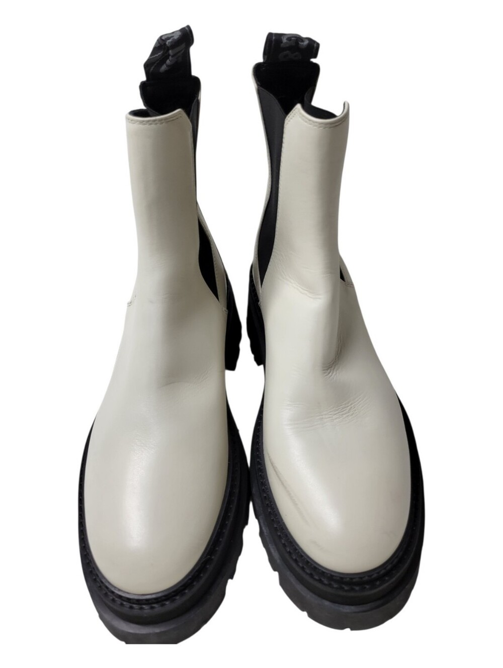 Zadig & Voltaire White Leather Chelsea Boots Size EU 39